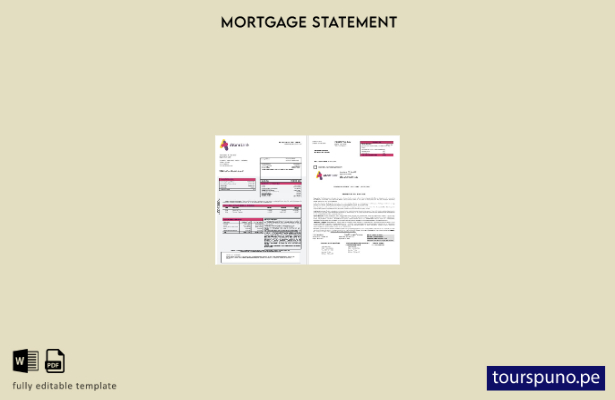 Plantilla de extracto de hipoteca de UK Atom Bank listo para imprimir en formato